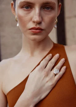 Bague à Perle D’eau Douce Style Baroque