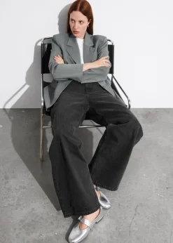 Ballerines En Cuir à Boucles