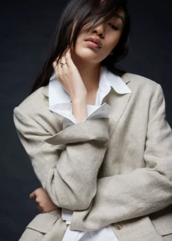Blazer Ajusté En Lin