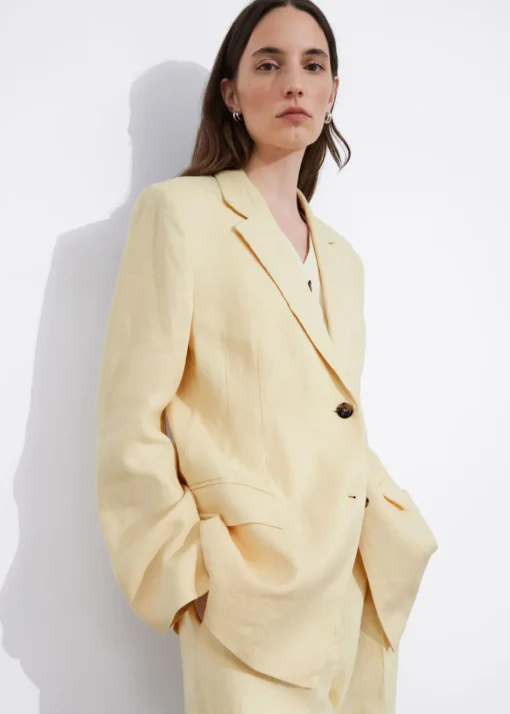 Blazer Ajusté En Lin