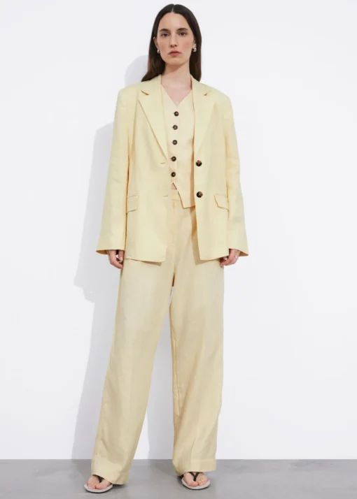 Blazer Ajusté En Lin