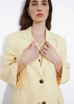 Blazer Ajusté En Lin
