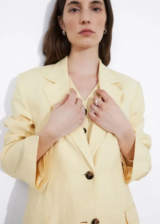 Blazer Ajusté En Lin