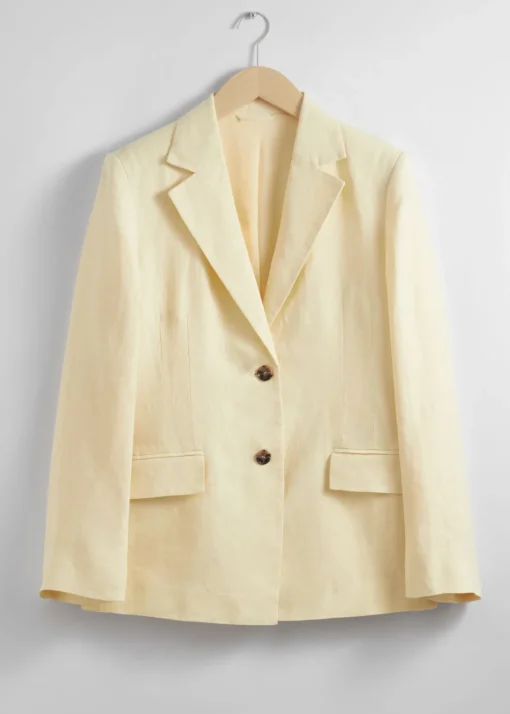 Blazer Ajusté En Lin