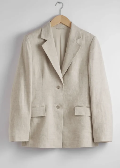 Blazer Ajusté En Lin