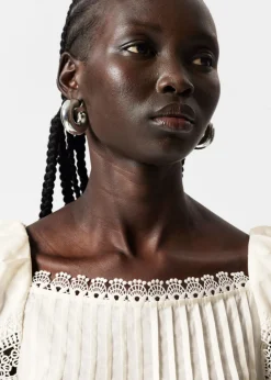 Blouse à Bordure En Dentelle