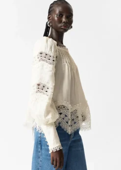 Blouse à Bordure En Dentelle