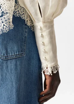 Blouse à Bordure En Dentelle