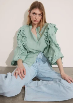 Blouse à Volants Festonnés