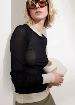 Blouse Ajustée En Soie Couleur Mûre