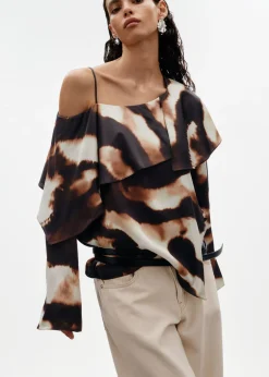 Blouse Asymétrique En Satin