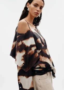 Blouse Asymétrique En Satin