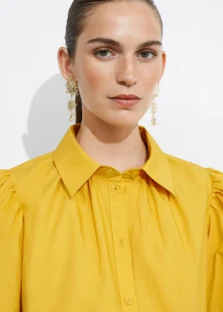 Blouse Brodée à Manches Ballon