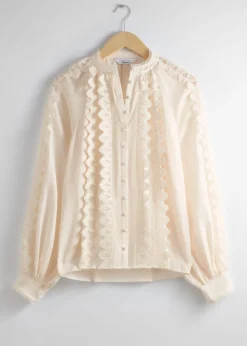 Blouse En Dentelle Festonnée