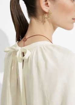 Blouse En Lin à Dos Ouvert