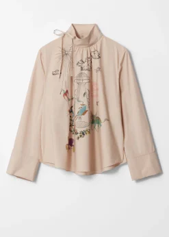 Blouse Imprimée à Nœud