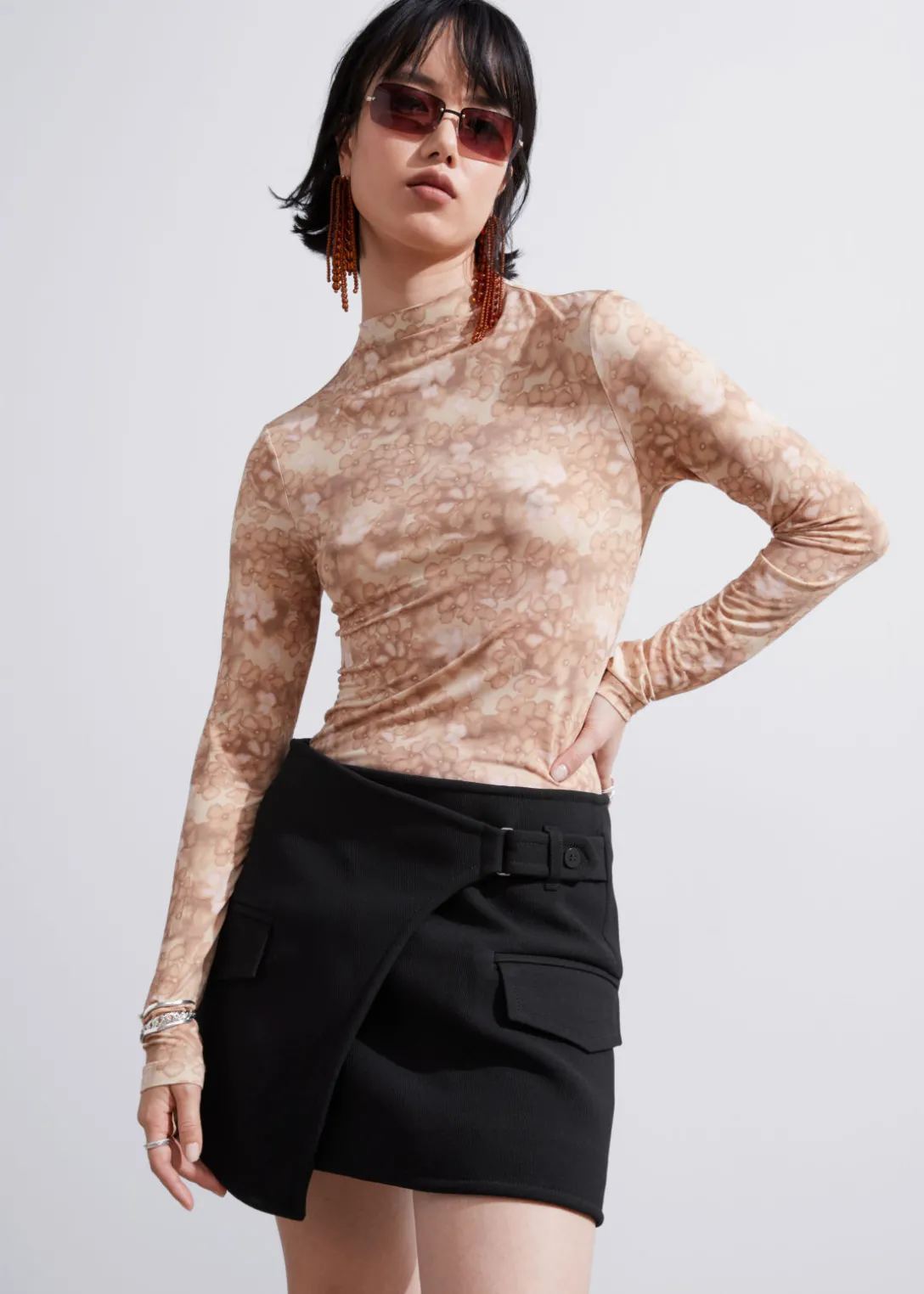 Boucles D’oreilles à Perles En Verre En Cascade