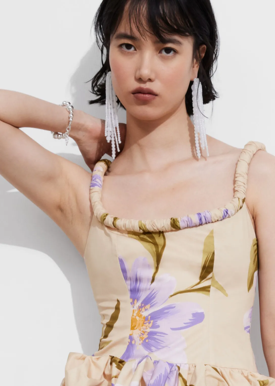 Boucles D’oreilles à Perles En Verre En Cascade