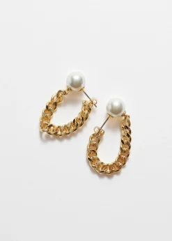 Boucles D’oreilles Effet Drapé à Perles