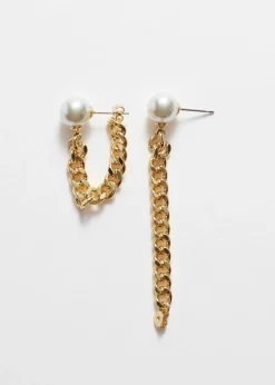 Boucles D’oreilles Effet Drapé à Perles