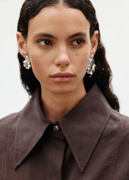 Boucles D’oreilles En Argent De Forme Organique
