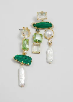 Boucles D'oreilles Pendantes Avec Perles En Strass