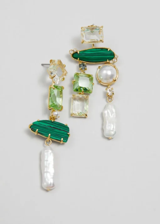 Boucles D'oreilles Pendantes Avec Perles En Strass