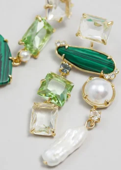 Boucles D'oreilles Pendantes Avec Perles En Strass