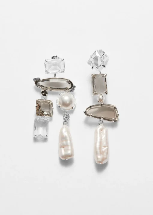 Boucles D'oreilles Pendantes Avec Perles En Strass