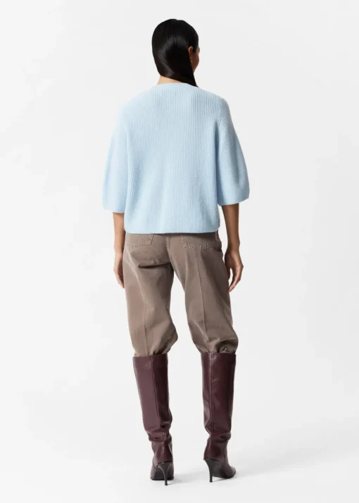 Cardigan En Laine Mérinos à Maille Côtelée