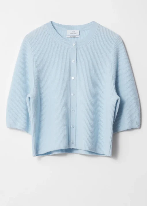 Cardigan En Laine Mérinos à Maille Côtelée