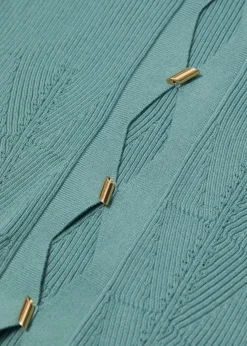 Cardigan Festonné En Laine Mérinos