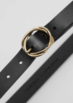 Ceinture En Cuir à Boucle Effet Noué