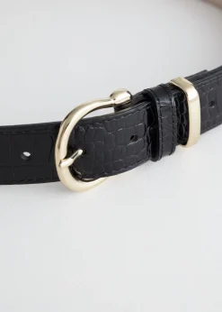 Ceinture En Cuir Croco