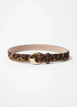Ceinture En Cuir Imprimé Léopard