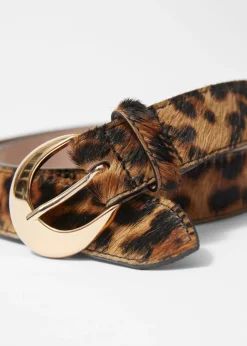 Ceinture En Cuir Imprimé Léopard