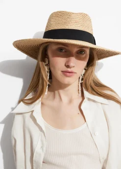 Chapeau De Paille Bordé De Gros-grain