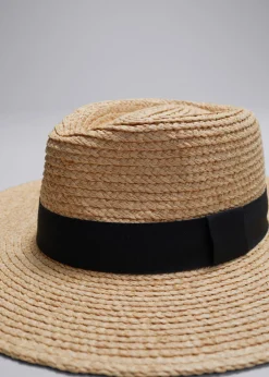 Chapeau De Paille Bordé De Gros-grain