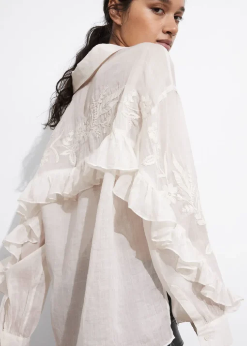 Chemise Brodée à Volants