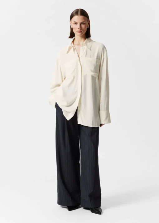 Chemise Frangée à Poches Plaquées