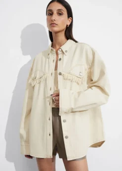Chemise Oversize En Denim à Franges