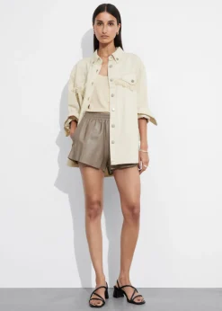 Chemise Oversize En Denim à Franges