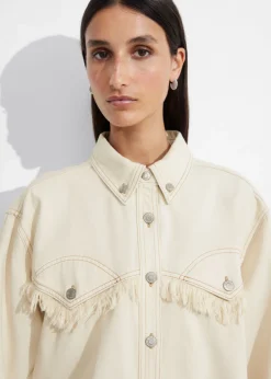Chemise Oversize En Denim à Franges
