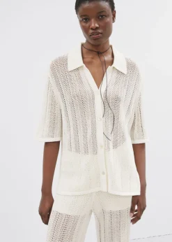 Chemise Transparente à Manches Courtes