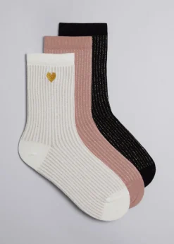 Coffret Cadeau De 3 paires De Chaussettes Cœur