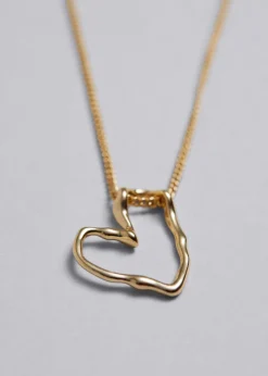 Collier à Pendentif Cœur Plaqué Or
