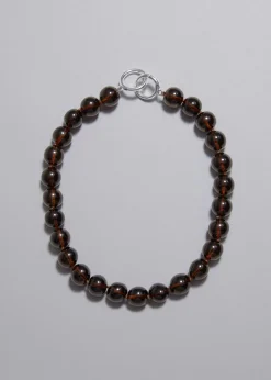 Collier Court En Perles De Pierre