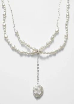 Collier Ras Du Cou En Perles à Pendentif