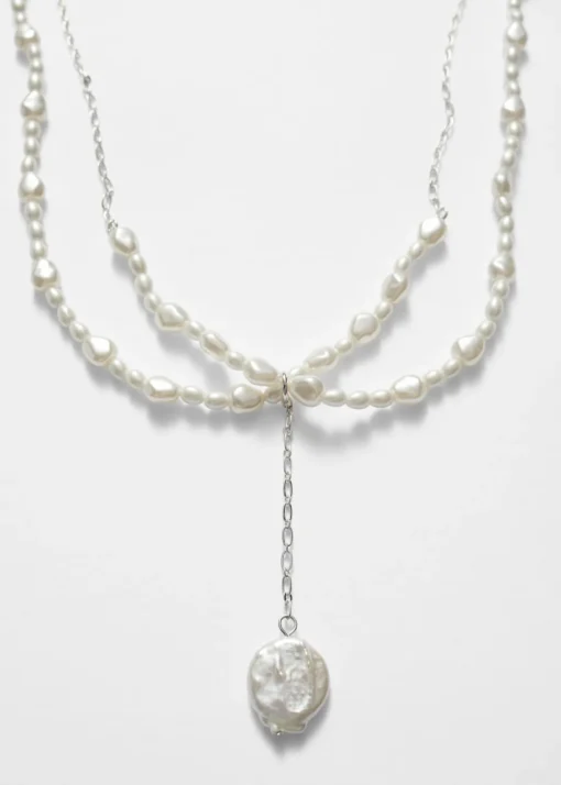 Collier Ras Du Cou En Perles à Pendentif
