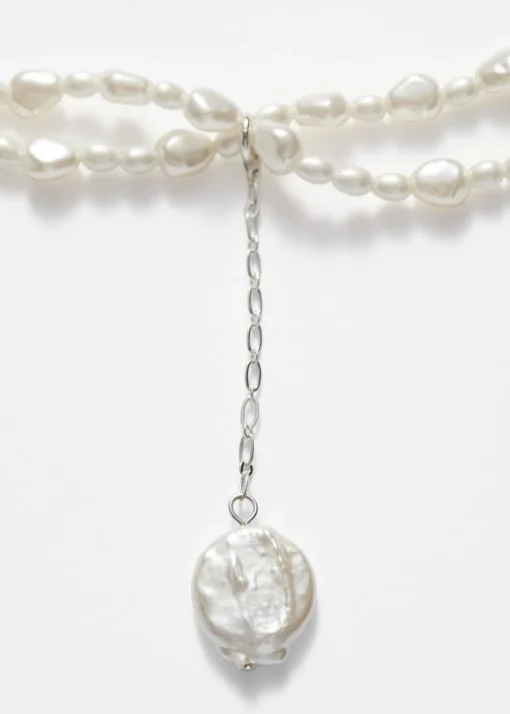 Collier Ras Du Cou En Perles à Pendentif